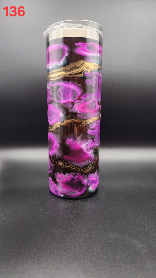 #136 20 oz Skinny Tumbler with Lid and Straw