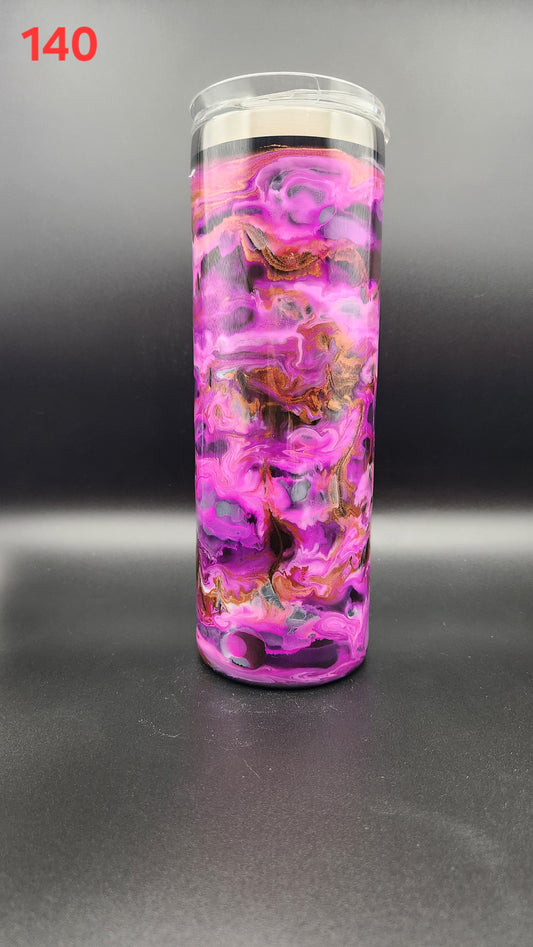 #140 20 oz Skinny Tumbler with Lid and Straw