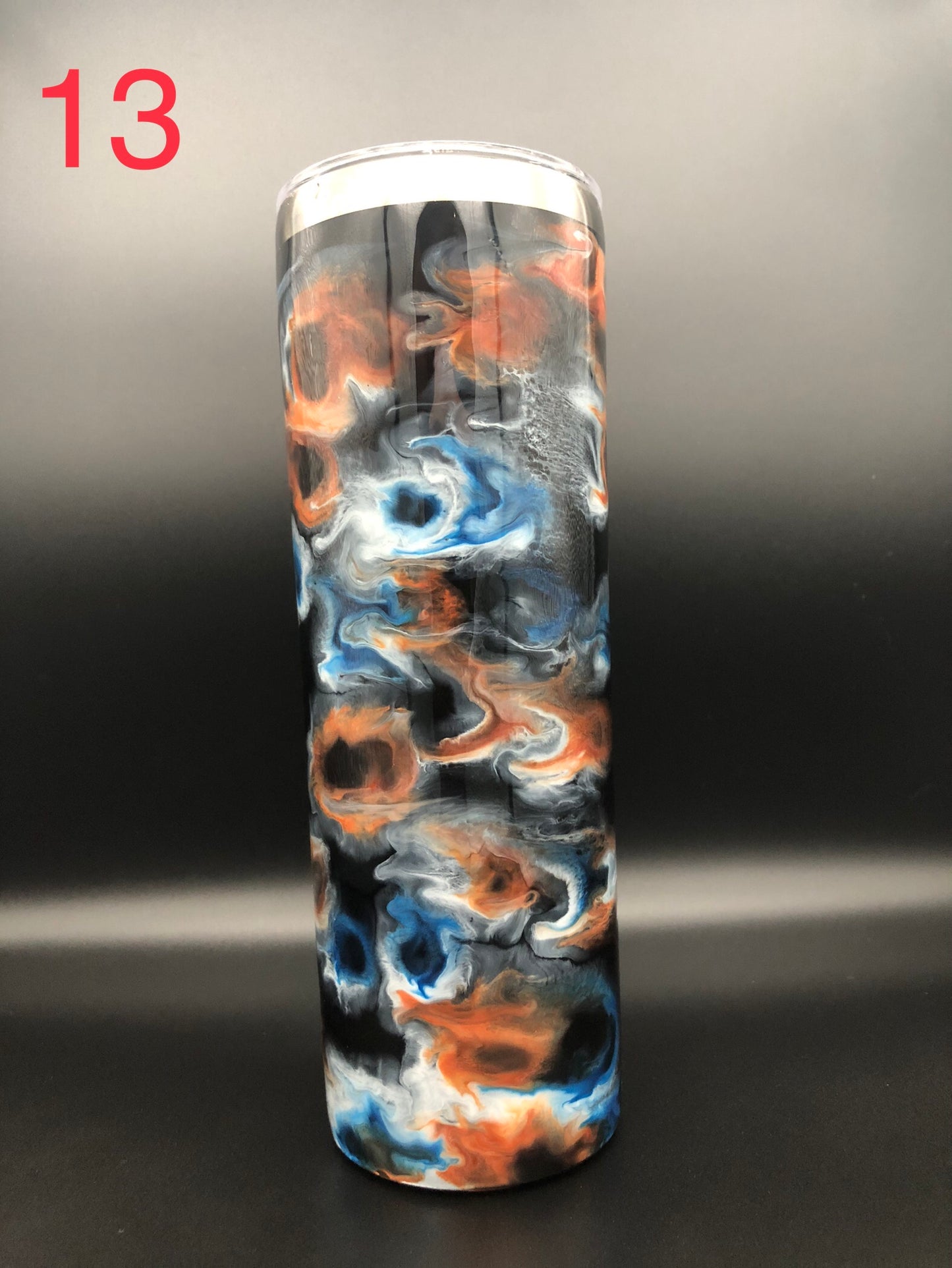 #13 20 oz Skinny Tumbler with Lid and Straw